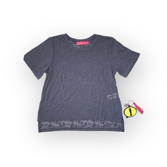 new me.n.u ☺︎︎ Heart Eye Skull Burnout T Tee Shirt ☺︎ Slate Blue ☺︎ Small 5 6 6X - Picture 13 of 16